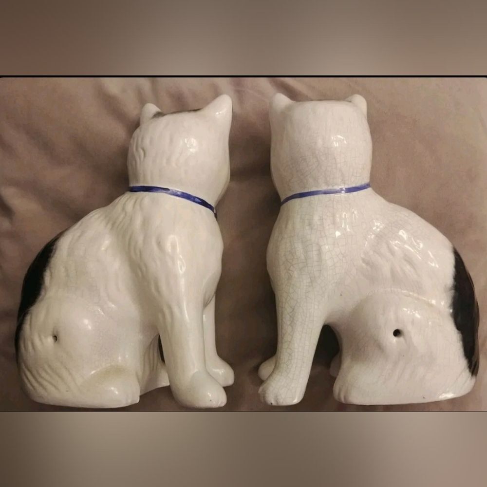 Antique Staffordshire Pair Of Cat Statues - Picture 2 of 6